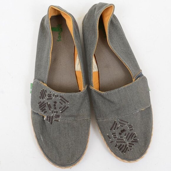 Sanuk Espadrille Embroidery Boho Beach Summer Flat Slip-on Women's 10 - Picture 4 of 9